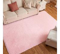 Arbosofe Area Rugs for Living Room Bedroom, 4x6 Feet Pink Fluffy Fuzzy Shag Small Carpet Soft Plush Furry Clearance Rug, Cute Rugs for Nursery, Playroom, Kids and Girls Room
