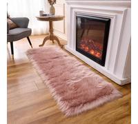 Arbosofe Ultra Soft Faux Fur Rug, Area Rugs, Pink Fluffy Shaggy Fur Rug for Bedroom & Living Room, Kids Room Decor, 2 x 6 Feet Rectangular