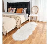 Arbosofe Ultra Soft Faux Fur Rug, Area Rugs, White Fluffy Shaggy Fur Rug for Bedroom & Living Room, Kids Room Decor, 2 x 6 Feet Sheepskin