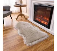 Arbosofe Ultra Soft Faux Fur Rug, Small Area Rugs, Light Grey Fluffy Shaggy Fur Rug for Bedroom & Living Room, Kids Room Decor, 2 x 4 Feet Sheepskin