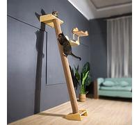 Arbre à chat d;intérieur, tour de 150 cm avec support de plafond, griffoir et couchage confortables, idéal pour les chatons joueurs.