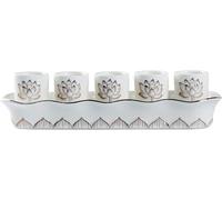 ARBTOTCE Altar Cups Set, Ceramic Holy Water Offering Cup, Tibetan Buddhist Worship Cup - White
