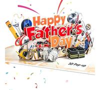 ARbuliry Fathers Day Card, Funny Pop Up Grandad Fathers Day Cards from Daughter Son Wife, 7"X5" 3D Tool Style Personalised Father's Day Card | Step Dad Fathers Day Card, Includes Envelope & Note Tag