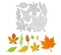 Arbuya 9 pcs Fall Leaves Metal Cutting Dies - Maple, Oak Leaf Die Template for Cards Making Scrapbooking and Paper Crafts Decoration