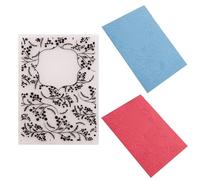 Arbuya Christmas Berry Branch Frame Plastic Embossing Folders for Card Making or Journaling DIY Template Photo Album Paper Handmade Scrapbooking Craft Decoration Mold 5"x7"