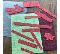 Arbuya Christmas Sentiment Plastic Embossing Folders for Card Making or Journaling Xmas Joy, Noel, Peace & Winter Wonderland Embossing Folder Template for Gift Tag Paper Crafting Home Decoration