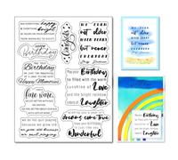 Arbuya Happy Birthday Sentiment Clear Stamps for Card Making and Journaling,Birthday Verses Silicone Stamps Happy Birthday Sayings Rubber Stamps for Paper Crafting Scrapbooking