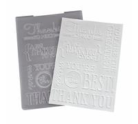 Arbuya Thanks Sentiment Plastic Embossing Folders for Card Making Thank You Phrases Embossing Folder for Scrapbooking Pages Paper Crafting Clay Decoration