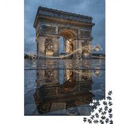 Arc De Triomphe 1000 Piece Jigsaw Puzzle Paris Rainy Night Concentration Training Leisure Time Perfect for Family Weekend Activities 38x26cm/1000pcs