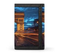 Arc De Triomphe in Paris France Casual Trifold Wallet for Men Slim Card Cases with 8 Slot Minimalist Purse Coin Clip