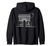 Arc De Triomphe Line Art History Buff Zip Hoodie