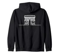Arc De Triomphe Line Art Paris Zip Hoodie