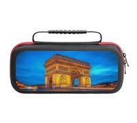 Arc De Triomphe Paris Night Carrying Case Compatible with Switch Accessories Holds 20 Game Cartridge