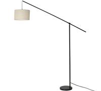 Arc Floor Lamp for Living Room, Modern Adjustable Swing Arm Floor Tall Lamp Traditional Standing Lamps for Bedroom, Overhanging Linen Drum Shade Vintage Floor Sofa Lamps for Reading Office Lighting