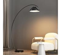 Arc Floor Lamps for Living Room Modern Standing Lamp with Hanging Dome Shade Floor Lamp Black Tall Pole Lamp with Foot Switch Over Couch Arched Reading Light for Restaurant Hotel Study