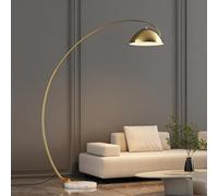 Arc Floor Lamps for Living Room Modern Standing Lamp with Hanging Dome Shade Floor Lamp Black Tall Pole Lamp with Foot Switch Over Couch Arched Reading Light for Restaurant Hotel Study