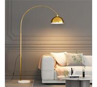 Arc Floor Lamps, Modern Tall Standing Lamp, Stepless Dimmable Black Floor Lamp with Adjustable Shade, Over Couch Arched Reading Lamp for Bedroom, Office,Living Room,Gold