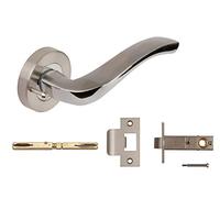 Arc Lever On Round Rose & Push Button Privacy Latch - SNP/PCP