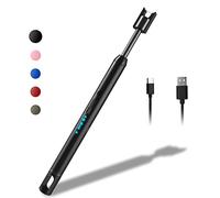 Arc Lighter, Electronic Lighter, USB Rechargeable Windproof Flameless for Candles, Grill, Stove, Camping, Fireplace (Black)