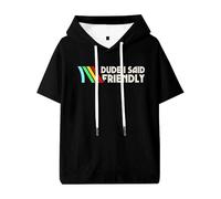 ARC Raiders Dude I Said Friendly Hooded T-Shirts Unisex Short Sleeve Tee Casual Clothes (M,Black)