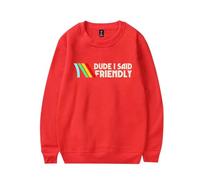 ARC Raiders Dude I Said Friendly Sweatshirt Unisex Casual Crewneck Long Sleeve Pullover Clothes (XXL,Red)
