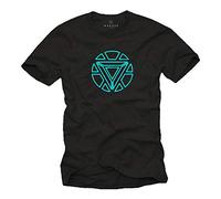 Arc Reactor Iron Mens T-Shirt - Stark Industries Short Sleeve Tee Rond Nack Black Size M
