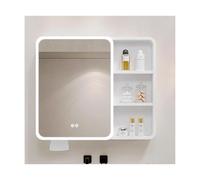 Arc S Aluminum Bathroom Mirror Cabinet with Makeup Mirror, Wall Mounted Sto with Touch Switch, 60cm White Vani nizer for Bathroom tials