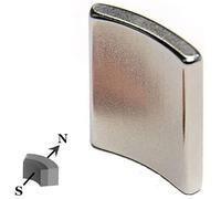 Arc Segment Magnet 45° NORTH Neodymium N42 (NdFeB) Nickel-plated - R.37,5 mm r. 33,5 mm H 25 mm - Super Strong Industrial Magnets
