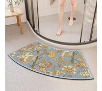 Arc-Shaped Shower Mat, Diatomaceous Earth Non-Slip Bath Mat, Super Absorbent Curved Mat for Outside Shower, Quadrant & Circular Showers (B, 45CMx100CM(18x40IN))