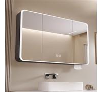 Arc Smart Medicine Cabinet With Lights,lighted Medicine Cabinet With Defogger,lighted Medicine Cabinet With Mirror,smart Mirror Cabinet With Light Defogger, Beauty Storage Cabinet(Color:Grey,Size:90cm