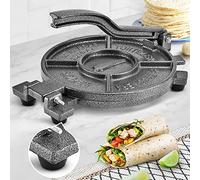 ARC Tortilla Press 10.4 inch, Cast Iron Tortilla Maker, Heavy Duty Tortillera Pataconera, Flour Tortilla Press, Roti Maker, Taco Maker, Taco Press, Black Gray