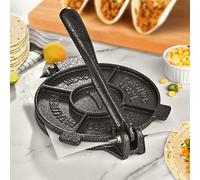 ARC Tortilla Press 8 inch, Cast Iron Tortilla Maker, Heavy Duty Tortillera Pataconera, Flour Tortilla Press, Roti Maker, Taco Maker, Taco Press, Black Gray