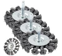 Arc Welding Accessories Wire Wheel Brushes 3Pcs 4500R/Rim Knotted Twist Wire Wheel for Drill with 0.2In Hex Shank Wire Brush for Rust Removal, Corrosion and Paint