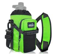 Arca Gear 64 OZ Hydro Carrier Large - Insulated Water Bottle Sling w/Carry Handle, Shoulder Strap, Wallet and Two Pouches - The Perfect Flask Accessory, Rainforest Green, Small (20-36oz), Backpack