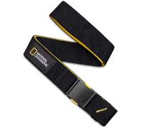 Arcade Belts A2 Unisex Adventure Belt: Heavy Duty Stretch, Metal Free Buckle, Nat Geo Topo - Black, Standard (Up to 40"); 1.5" Wide