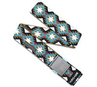 Arcade Belts A2 Unisex Adventure Belt: Heavy Duty Stretch, Metal Free Buckle, Twilight - Oat/Turquoise, Standard (Up to 40"); 1.5" Wide