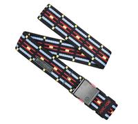 Arcade Belts A2 Slim Adventure Belt: Heavy Duty Stretch, Metal Free Buckle, Keyah - Black/Sky, Standard (Up to 40"); 1.25" Slim Width