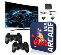 Arcade Box,mini arcade game box,game console emulator plug and play video games for tv,2.4g wireless controller,black,Emuelec4.3 (128g)