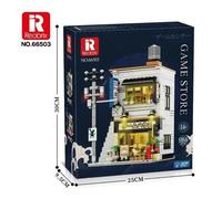 Reobrix Japanese Building Toys with Light, 2 in 1 Game Store City Display Model Home Decor, 66503 Collectible Construction Architecture Gift for Adult Boys Girls 14+ (984 Pcs)