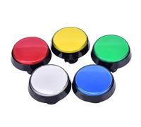 Arcade Button 5 Colors LED Light Lamp 60MM 45MM Big Round Arcade Video Game Player Push Button Switch(Red,60mm)