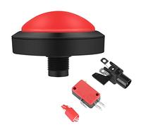 Arcade Buttons LED,100mm Massive Arcade Button with LED Convexity Console Replacement Microswitch Button Holder, DC 12V (red)