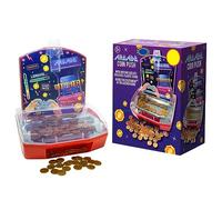 Arcade Coin Push Machine with Moving Shelves, 150 Golden Coins, Guided Coin Launcher, 20.5 x 24.4 x 12 cm