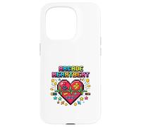 Arcade Heartbeat Retro Gamer Pixel Love Case for iPhone 15 Pro
