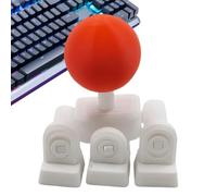 Arcade Joystick Keycaps - Precise 3D Printed Novelty, Retro Replacement Set, Textured Grip, Enhances Precision Accuracy, Esports Equipment, Red Black Custom Mechanical Keyboard Keys