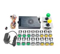 Arcade Kit 9800 in 1 Pandora Saga Box with Buttons LED Arcade Mame 5 Pin 8 Way Joystick Arcade Pandora DX 4 Player Kit Game for DIY Video Games at Home (Yellow and Green)