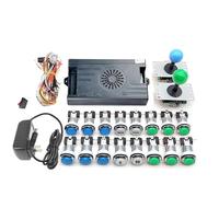 Arcade Kit 9800 in 1 Pandora Saga Box with Buttons LED Arcade Mame 5 Pin 8 Way Joystick Arcade Pandora DX 4 Player Kit for Home DIY Video Game (Blue and Green)