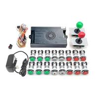 Arcade Kit 9800 in 1 Pandora Saga Box with Buttons LED Arcade Mame 5 Pin 8 Way Joystick Arcade Pandora DX 4 Player Kit for Home DIY Video Game (Red and Green)