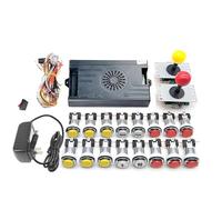 Arcade Kit 9800 in 1 Pandora Saga Box with Buttons LED Arcade Mame 5 Pin 8 Way Joystick Arcade Pandora DX 4 Player Kit for Home DIY Video Game (Red and Yellow)