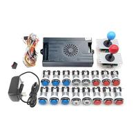 Arcade Kit 9800 in 1 Pandora Saga Box with Buttons LED Arcade Mame 5 Pin 8 Way Joystick Arcade Pandora DX 4 Player Kit for Home DIY Video Game (Red and Blue)