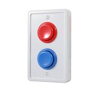 Arcade Light Switch Plate Cover, Single Switch (White/Red/Blue), 1-Gang Standard Size Rocker Wall Plate, Game Room Decorator, Kid Bedroom Wallplate, Faceplate Replacement